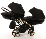 Універсальна коляска для двійні 2 в 1 Junama Diamond S-line Duo Slim 02, чорний (JD-SL-DUOs-02) - Pampik - 3