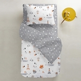 Набір простирадл на резинці Cosas Зорепад, ранфорс, 120х60 см, білий, сірий, 2 шт. - Pampik - 5