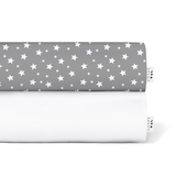 Набір простирадл на резинці Cosas Зорепад, ранфорс, 120х60 см, білий, сірий, 2 шт. - Pampik