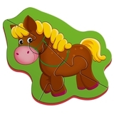 Магнітні бебі пазли Vladi Toys Конячка та порося, 8 елементів (VT3208-09) - Pampik - 3