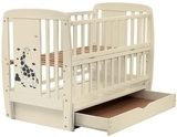 Кровать Babyroom Жирафик DJMYO-3 маятник, ящик, откидной бок, бук слоновая кость (625290) - Pampik - 2