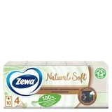 Носовички Zewa Natural Soft, чотиришарові, біло-кремовий, 10х9 шт.