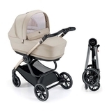 Універсальна коляска 2 в 1 Cam Techno Milano, рама срібло, бежевий (805T/V94/978/554K) - Pampik
