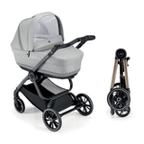 Универсальная коляска 2 в 1 Cam Techno Milano, рама золото, светло-серый (805T/V93/978/555K) - Pampik