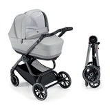 Универсальная коляска 2 в 1 Cam Techno Milano, рама серебро, светло-серый (805T/V94/978/555K) - Pampik