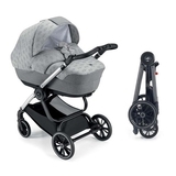 Універсальна коляска 2 в 1 Cam Techno Softy, рама сіра, сірий з ведмедиком (805T/V99/977/514K) - Pampik