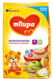 Подарок. Молочная каша Milupa сухая быстрорастворимая мультизлаковая с яблоком и грушей, 210 г