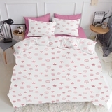 Набор простыней на резинке Cosas, ранфорс-премиум, 200х140 см, розовый с бежевым, 2 шт. - Pampik - 4