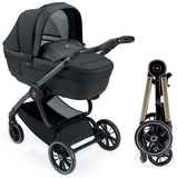 Універсальна коляска 2 в 1 Cam Techno Soul, рама золота, чорний (805T/V93/970/500K) - Pampik