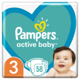 Підгузки на липучках Pampers Active Baby 3 (6-10 кг), 58 шт. - Pampik