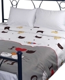 Комплект постільної білизни Руно My cat 1, сатин, 215х143 см, білий із сірим (1.137К_My cat_1) - Pampik