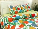 Комплект постільної білизни Руно Тюльпан, сатин, 215х143 см, різнобарв'я (1.137А_Тюльпан) - Pampik - 4