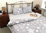 Комплект постельного белья Руно Grey star, бязь, 215х143 см, серый (1.114Б_Grey star) - Pampik - 2