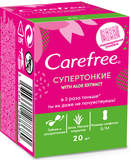 Щоденні супертонкі прокладки Carefree with Aloe extract, 20 шт. - Pampik