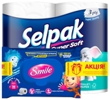 Набір: Туалетний папір Selpak 4шт + Вологий туалетний папір Smile Фіксікі 20шт