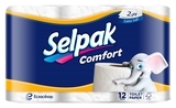 Двошарова туалетний папір Selpak Comfort, 12 рулонів