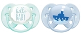Силиконовая ортодонтическая пустышка Philips Avent Ultra Soft, 0-6 мес., бирюзовый с голубым, 2 шт. (SCF222/01) - Pampik