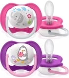 Пустушка для дівчинки Philips Avent Ultra Air Animal, 6-18 місяців, 2 шт. (SCF080/08) - Pampik