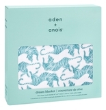 Одеяло Aden + Anais Dancing Tigers, муслин, 120х120 см, белый (ADBC10009) - Pampik