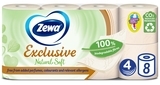 Чотиришаровий туалетний папір Zewa Exclusive Natural Soft, біло-кремовий, 8 рулонів