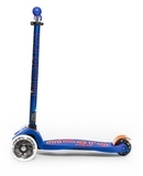 Самокат Micro Maxi Deluxe LED, з підсвічуванням, синій з червоним (MMD067) - Pampik - 4