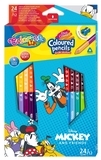 Олівці кольорові Colorino Duo Colors Mickey, двосторонні, з точилкою, 24 кольори, 12 шт. (89854PTR) - Pampik