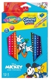 Карандаши цветные Colorino Mickey, с точилкой, 13 цветов, 12 шт. (89847PTR) - Pampik