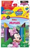 Карандаши цветные Colorino Duo Colors Minnie, двусторонние, с точилкой, 24 цвета, 12 шт. (90621PTR) - Pampik