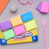 Полімерна глина флуоресцентна Школярик, 6 кольорів - Pampik - 3