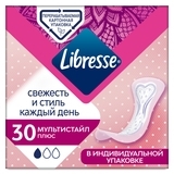 Ежедневные прокладки Libresse Daily Fresh Plus Multistyle, 30 шт. - Pampik