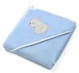 Рушник з капюшоном-куточком BabyOno Ведмедик, велюр, 100х100 см, блакитний (540/04) - Pampik