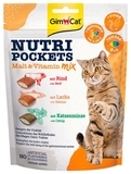 Подушечки GimСat Nutri Pockets Malt-Vitamin Mix з корисною начинкою для котів, 150 г