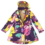 Пальто для дівчаток HUPPA LEANDRA, темно-лілoвий з принтом, розмір 110 (81373) - Pampik