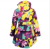 Пальто для дівчаток HUPPA LEANDRA, темно-лілoвий з принтом, розмір 110 (81373) - Pampik - 3