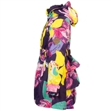 Пальто для дівчаток HUPPA LEANDRA, темно-лілoвий з принтом, розмір 110 (81373) - Pampik - 2