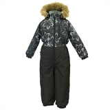 Детский комбинезон Huppa WILLY, чёрный с принтом/чёрный, размер 92 ( 83409) - Pampik