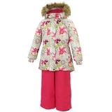 Комплект для девочек Huppa RENELY, белый с принтом/фуксия, размер 116 (81520) - Pampik