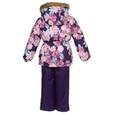 Комплект для девочек Huppa WONDER, тёмно-лилoвый с принтом/тёмно-лилoвый, размер 98 (71573) - Pampik - 2