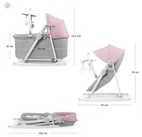 Шезлонг-гойдалка 5 в 1 Kinderkraft Nola Peony Rose, рожевий (KBNOLA00PNK0000) - Pampik - 2