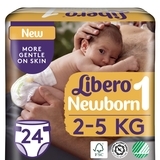 Підгузки на липучках Libero New Born 1 (2-5 кг), 24 шт. - Pampik