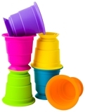 Іграшка тактильна Fat Brain Toys Suction Kupz М'які чашки, 6 шт. (F183ML) - Pampik