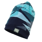 Вязаная детская шапка Huppa ROCKS, тёмно-синий с принтом, размер S (92586) - Pampik