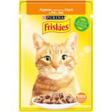 Консервований корм для дорослих котів Friskies з куркою в соусі, 85 г - Pampik