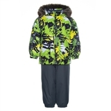 Комплект для малышей Huppa AVERY, лайм с принтом/серый, размер 80 (92847) - Pampik