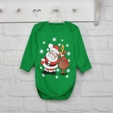 Боді Blanka Санта, інтерлок, р.74-80, зелений з принтом (12772) - Pampik - 2