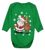 Боді Blanka Санта, інтерлок, р.74-80, зелений з принтом (12772) - Pampik