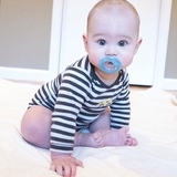 Силиконовая пустышка Nuby Вишенка, с естественным движением соска, 0-6 мес., синий (5787SACSblue) - Pampik - 5