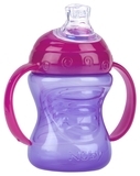 Поїльник-непроливайка Nuby No Spill, із силіконовим носиком і ручками, 240 мл, фіолетовий (NV0404003prpl) - Pampik