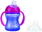 Поїльник-непроливайка Nuby No Spill, із силіконовим носиком і ручками, 240 мл, фіолетовий (NV0404003prpl) - Pampik - 2