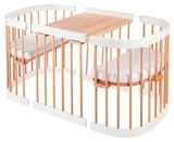 Багатофункціональна ліжечко 7 в 1 Tweeto White with Natural, бук з білим - Pampik - 3